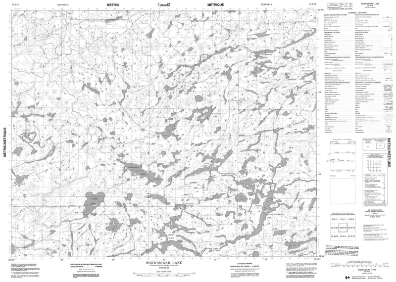 052N16 - WIGWASIKAK LAKE - Topographic Map