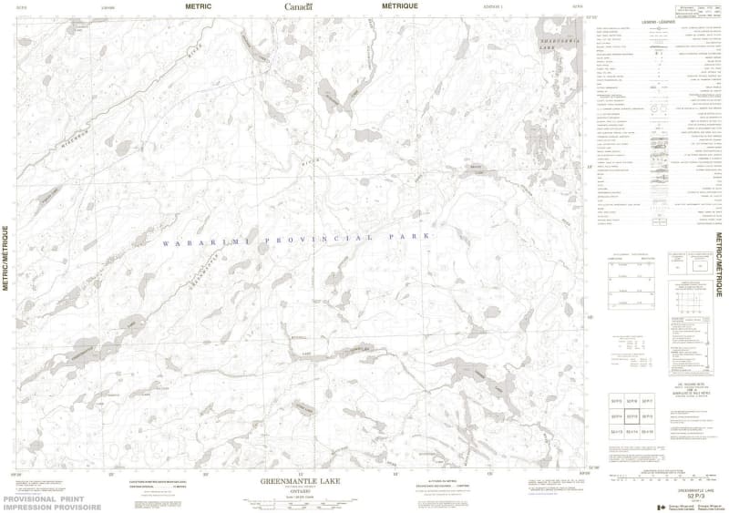052P03 - GREENMANTLE LAKE - Topographic Map