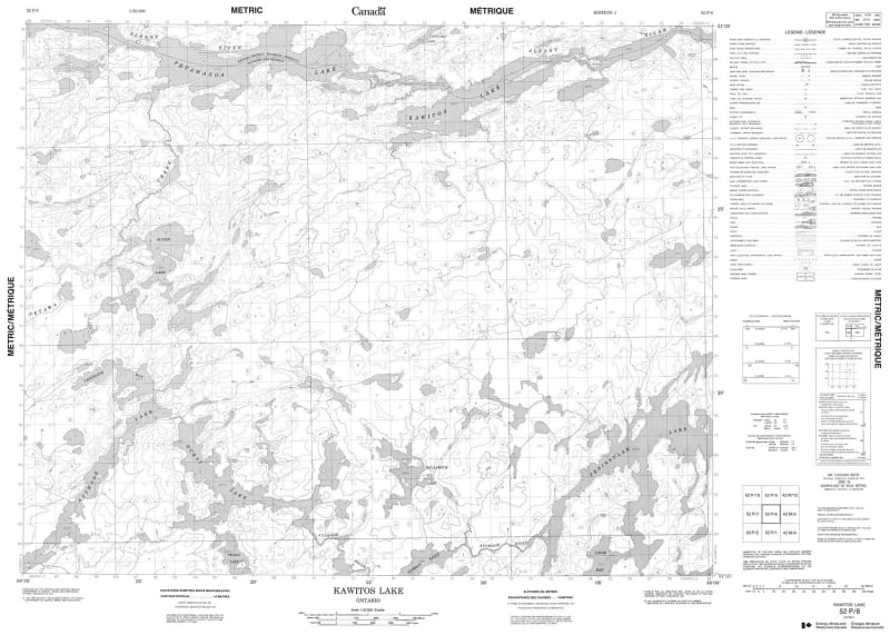 052P08 - KAWITOS LAKE - Topographic Map