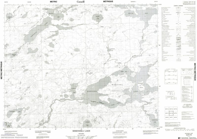 052P10 - MIMINISKA PENINSULA - Topographic Map
