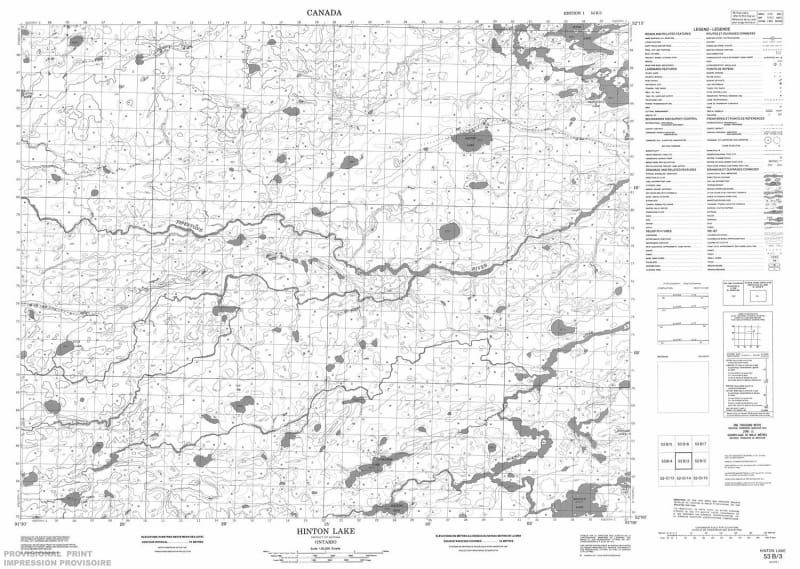 053B03 - HINTON LAKE - Topographic Map