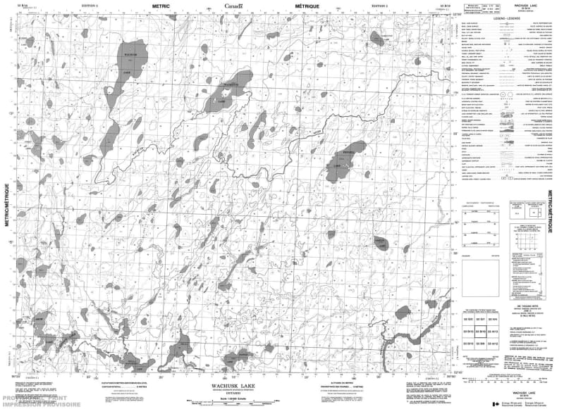 053B16 - WACHUSK LAKE - Topographic Map