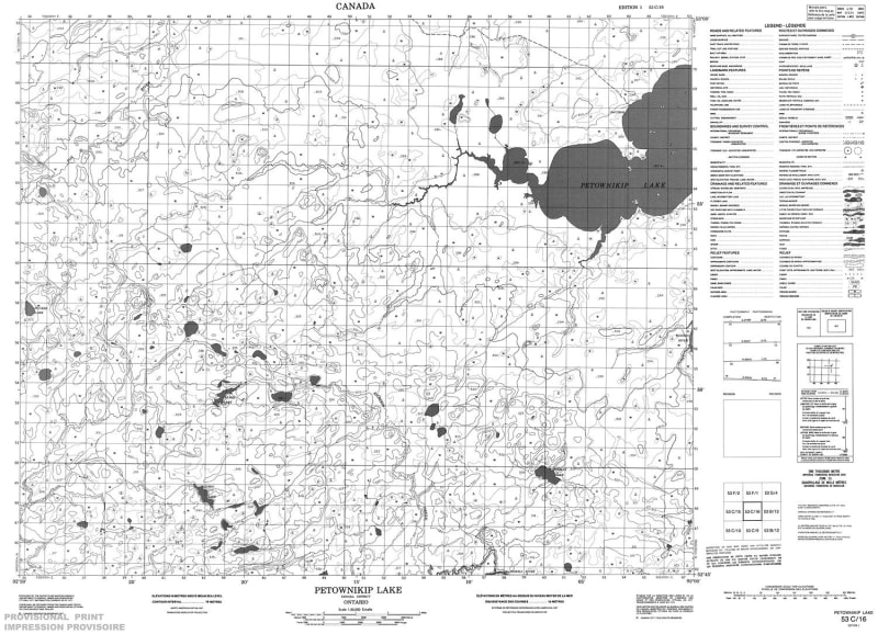 053C16 - PETOWNIKIP LAKE - Topographic Map
