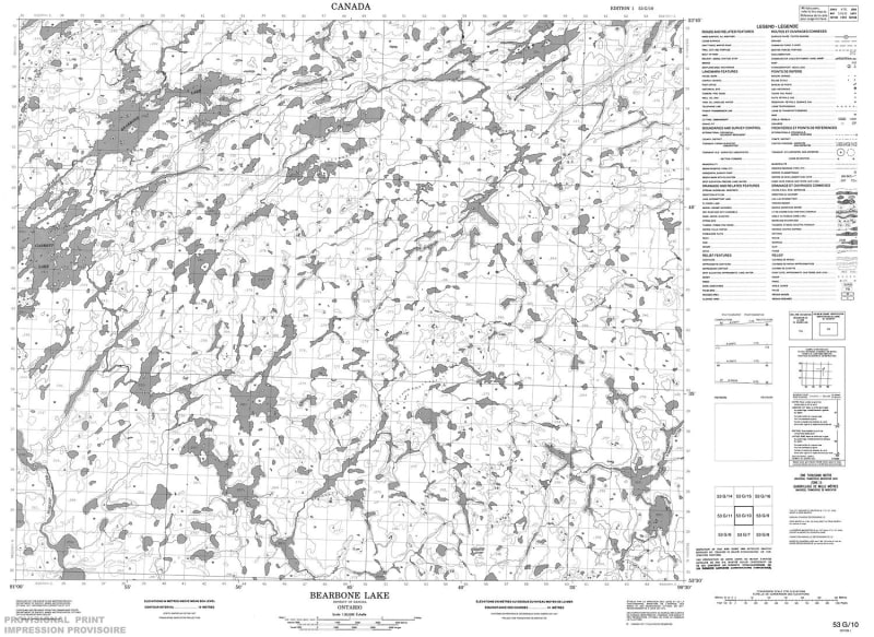 053G10 - BEARBONE LAKE - Topographic Map