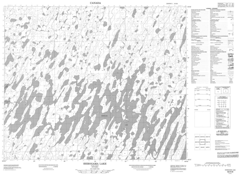 053H09 - SHIBOGAMA LAKE - Topographic Map