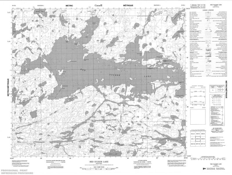 053K04 - RED SUCKER LAKE - Topographic Map