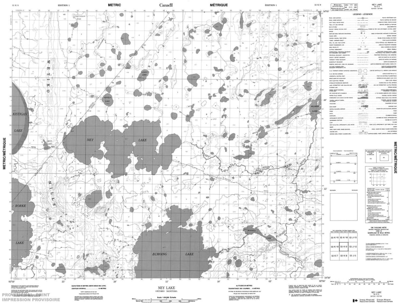 053K09 - NEY LAKE - Topographic Map