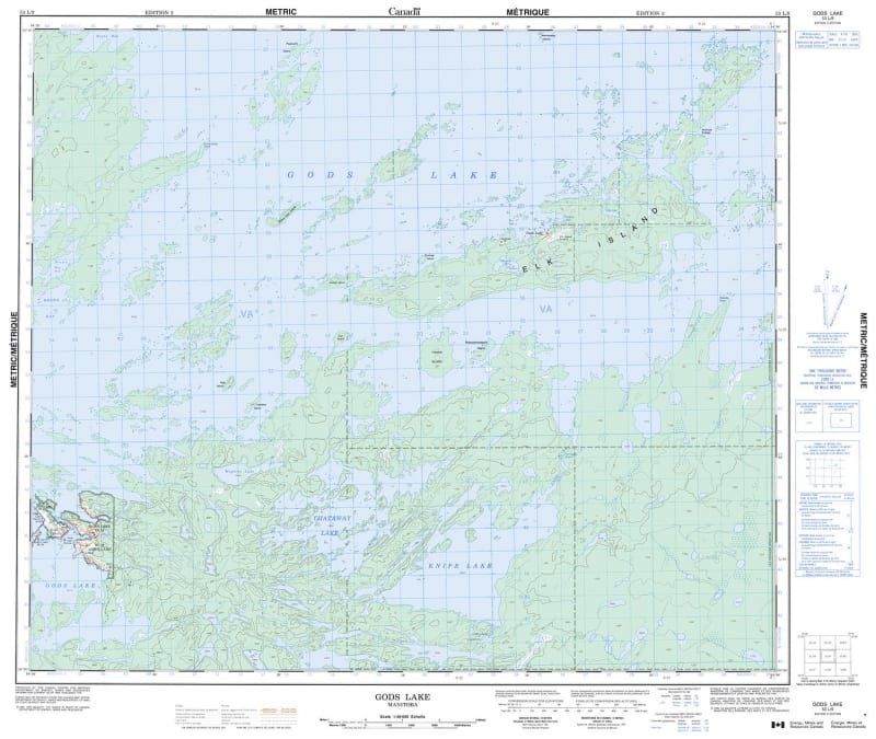 053L09 - GODS LAKE - Topographic Map