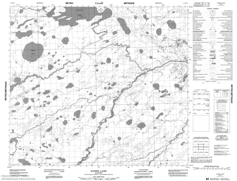 053M15 - HAWES LAKE - Topographic Map