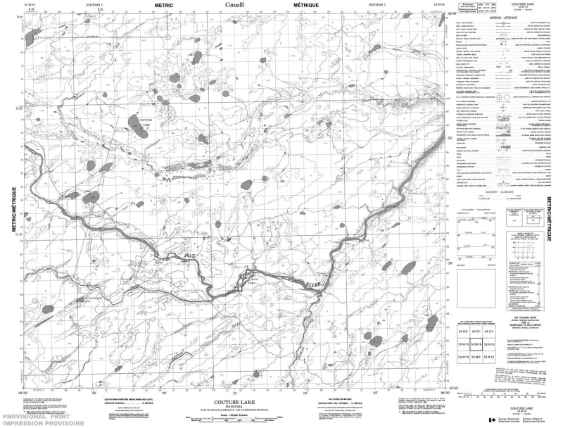 053M16 - COUTURE LAKE - Topographic Map