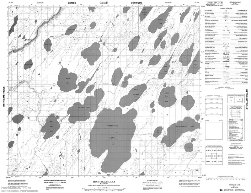 053N11 - MICHISKAN LAKE - Topographic Map