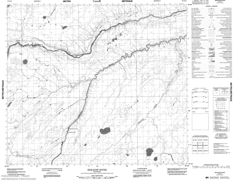 053N13 - KEKAYAW RIVER - Topographic Map