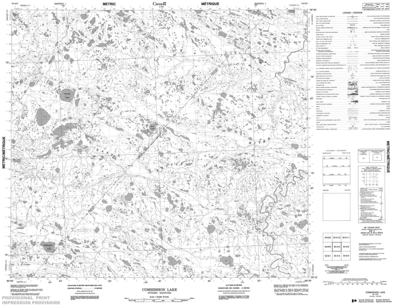 054A05 - COMMISSION LAKE - Topographic Map