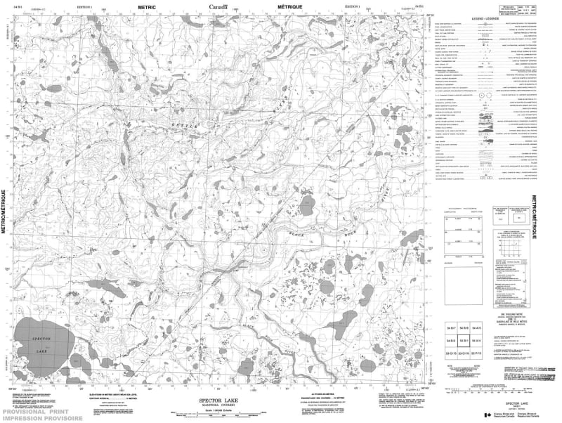 054B01 - SPECTOR LAKE - Topographic Map
