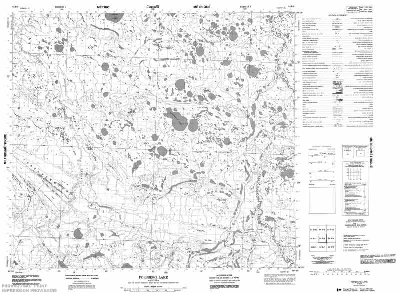 054B08 - FORSBERG LAKE - Topographic Map