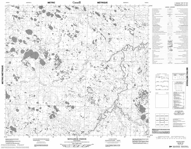 054B10 - MINAKER CREEK - Topographic Map