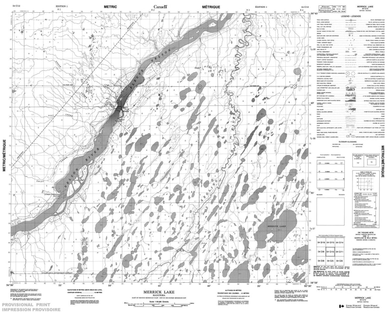 054C12 - MERRICK LAKE - Topographic Map