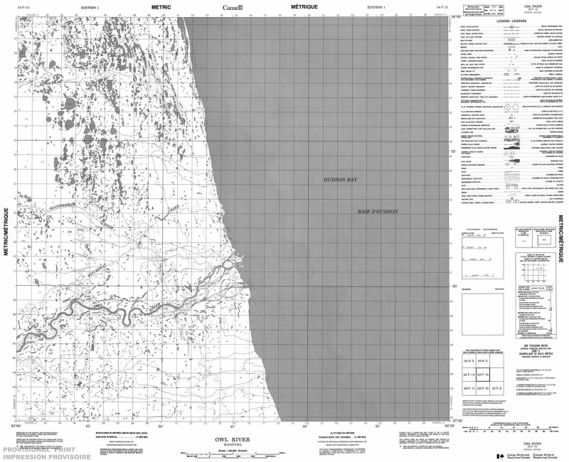 054F15 - OWL RIVER - Topographic Map