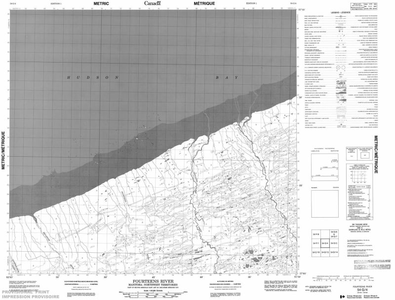 054G04 - FOURTEENS RIVER - Topographic Map