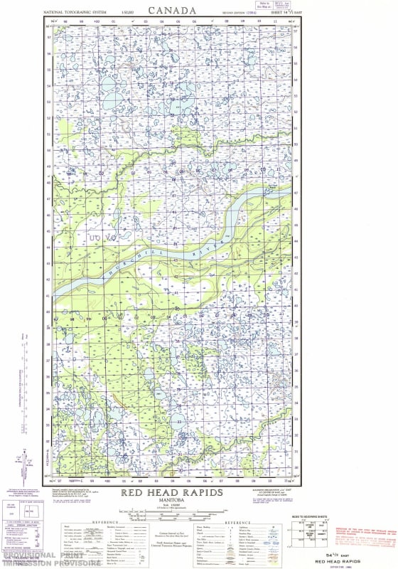054L02E - RED HEAD RAPIDS - Topographic Map