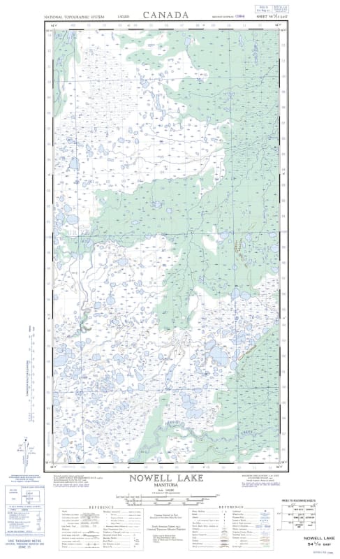 054L10E - NOWELL LAKE - Topographic Map
