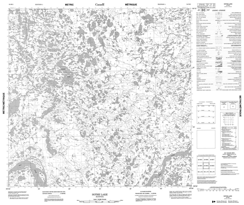 054M03 - SOTHE LAKE - Topographic Map