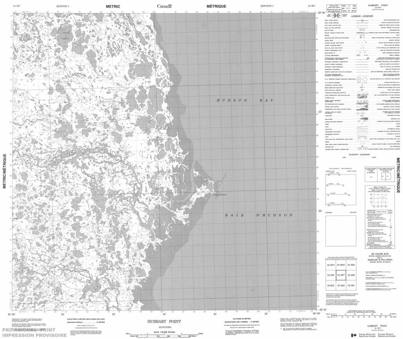 054M07 - HUBBART POINT - Topographic Map