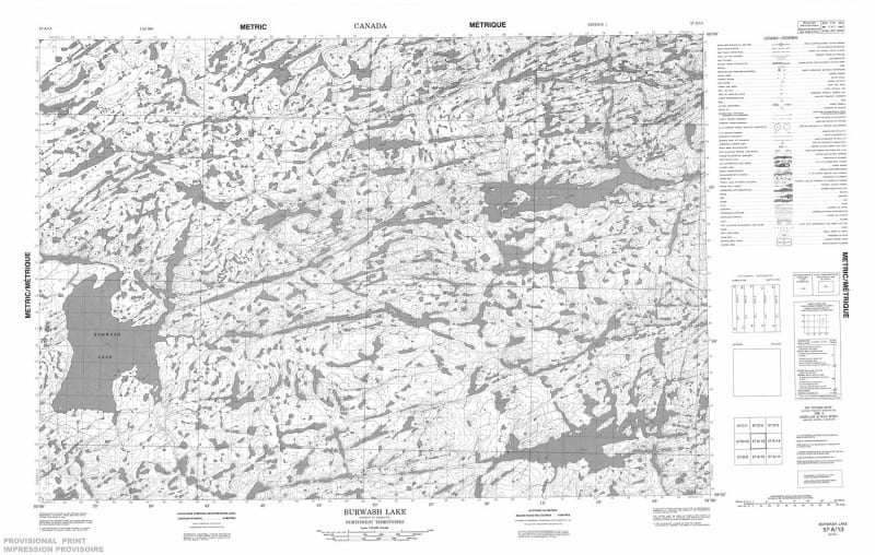 057A13 - BURWASH LAKE - Topographic Map
