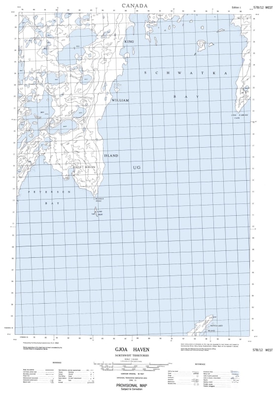 057B12W - GJOA HAVEN - Topographic Map