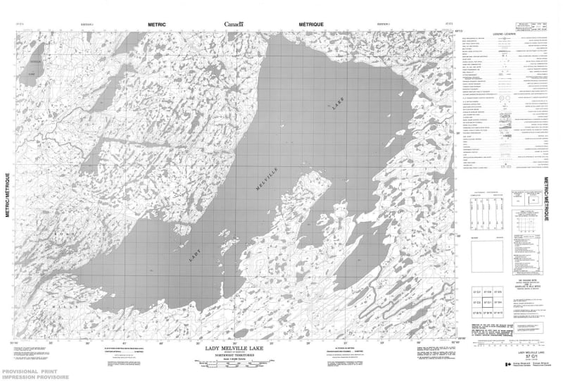 057C01 - LADY MELVILLE LAKE - Topographic Map
