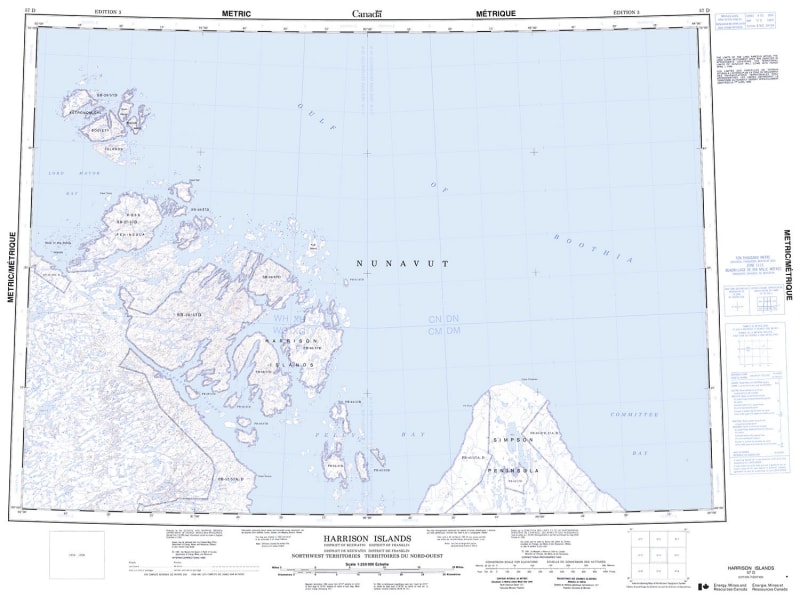 057D - HARRISON ISLANDS - Topographic Map