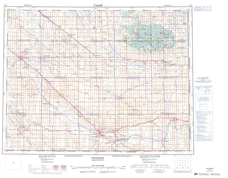 062E - WEYBURN - Topographic Map
