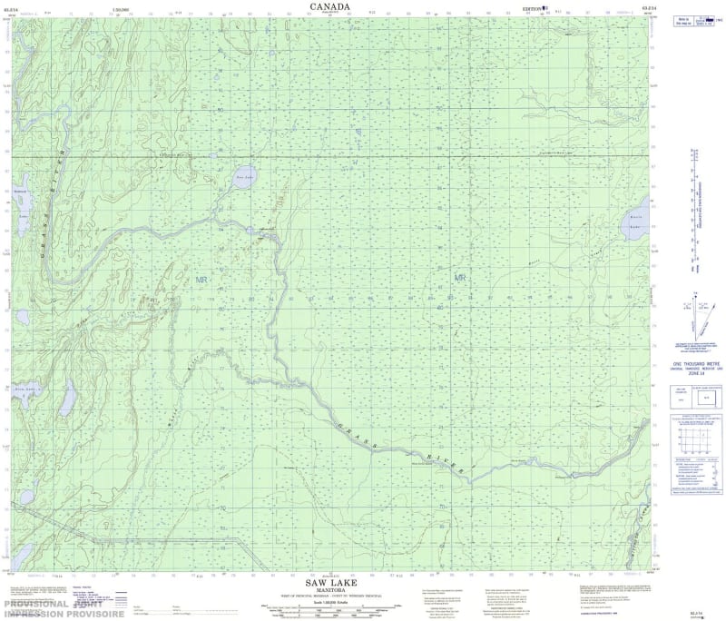 063J14 - SAW LAKE - Topographic Map