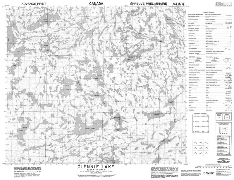 063M12 - GLENNIE LAKE - Topographic Map
