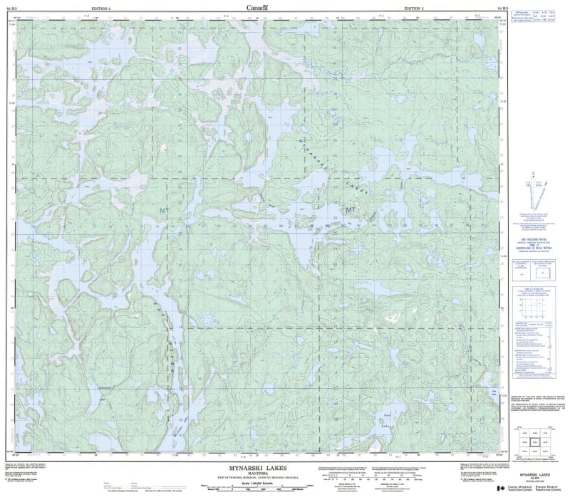 064B03 - MYNARSKI LAKES - Topographic Map