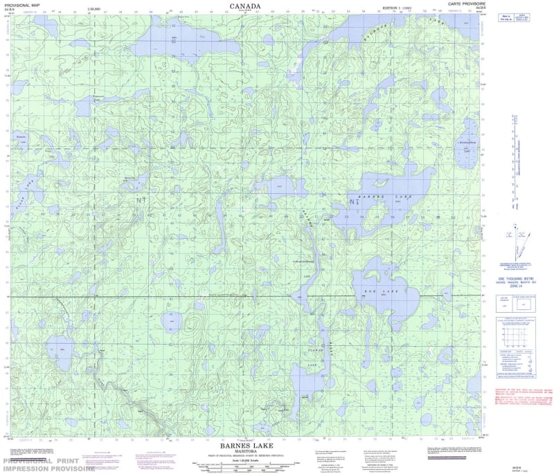 064B08 - BARNES LAKE - Topographic Map