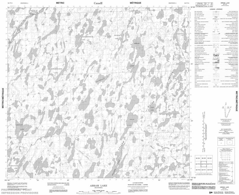 064F14 - ABRAM LAKE - Topographic Map