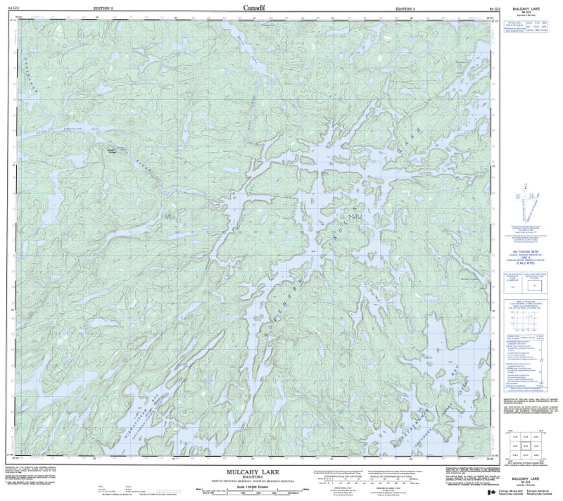 064G03 - MULCAHY LAKE - Topographic Map