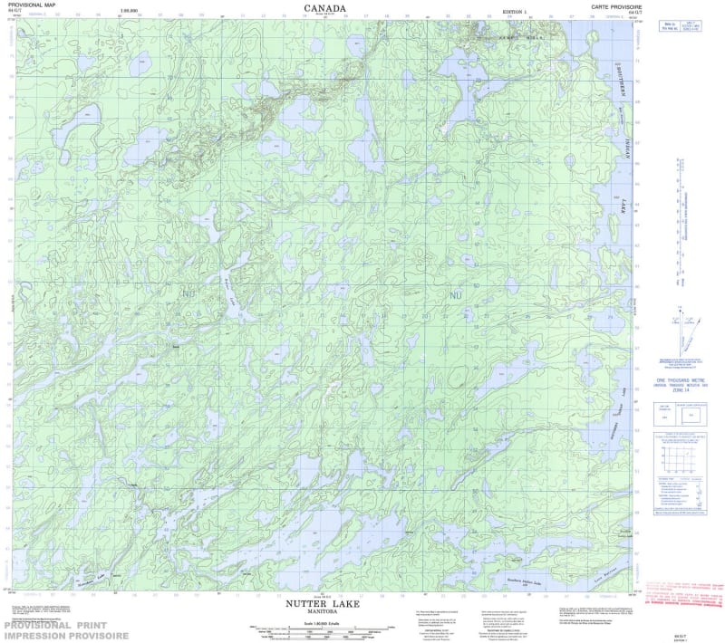 064G07 - NUTTER LAKE - Topographic Map
