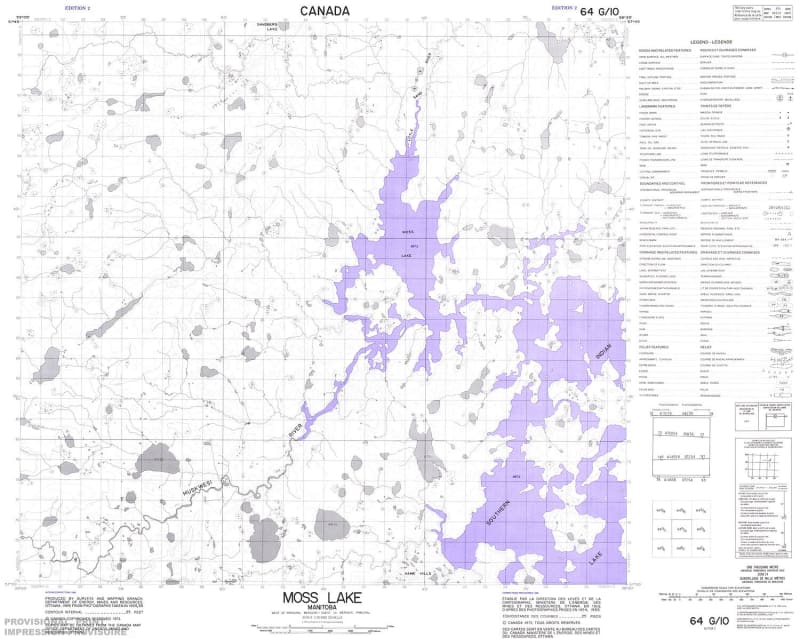 064G10 - MOSS LAKE - Topographic Map