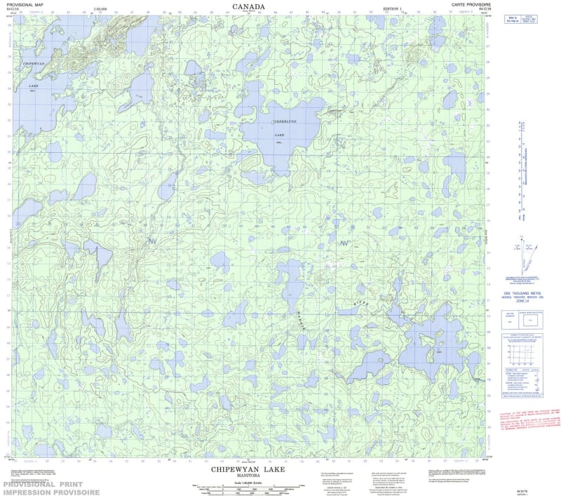 064G16 - CHIPEWYAN LAKE - Topographic Map