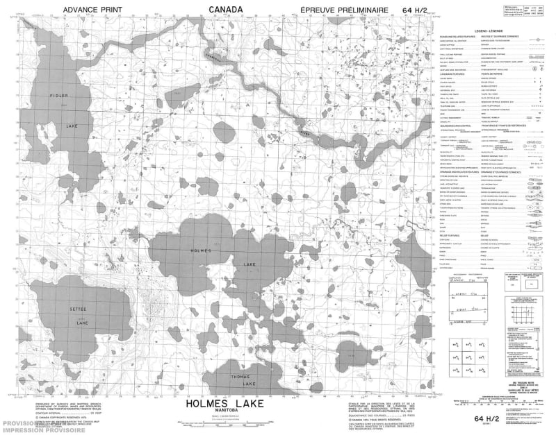 064H02 - HOLMES LAKE - Topographic Map