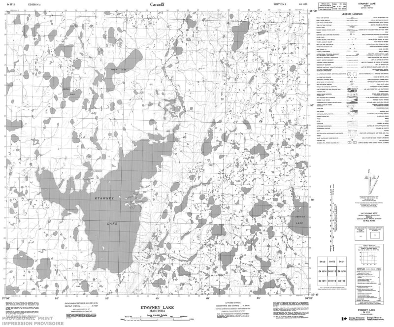 064H15 - ETAWNEY LAKE - Topographic Map