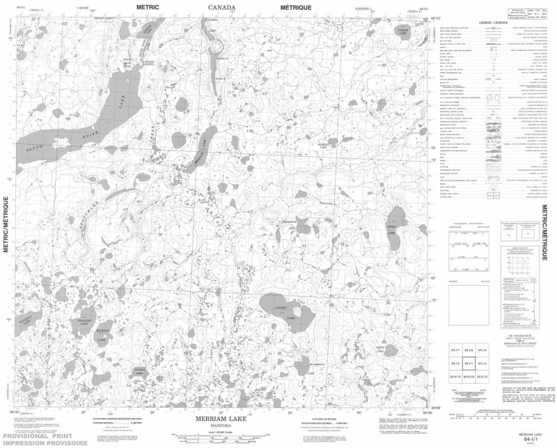 064I01 - MERRIAM LAKE - Topographic Map