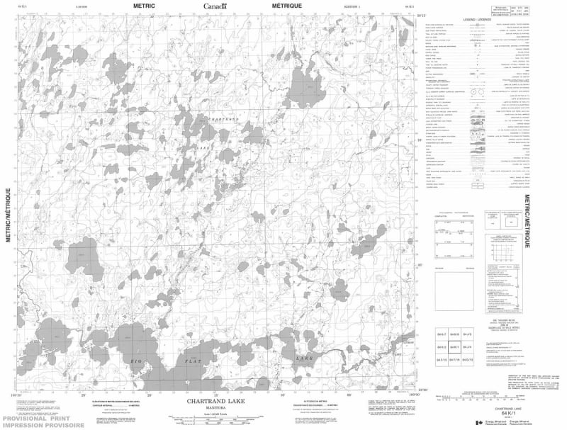 064K01 - CHARTRAND LAKE - Topographic Map