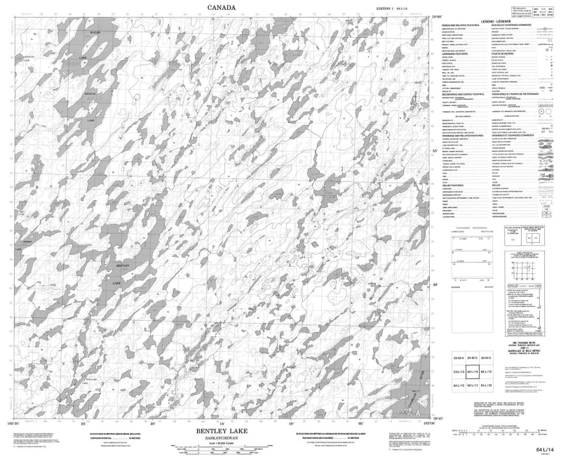 064L14 - BENTLEY LAKE - Topographic Map