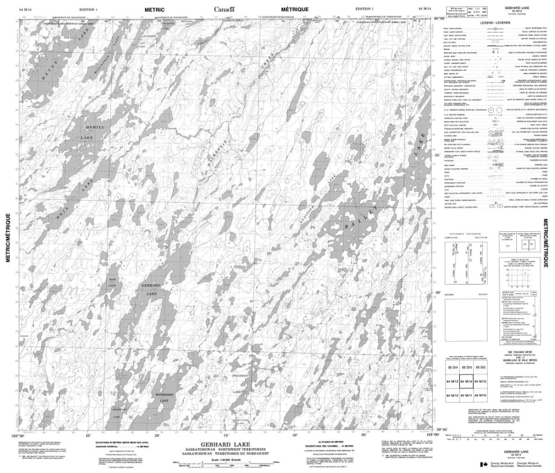 064M14 - GEBHARD LAKE - Topographic Map