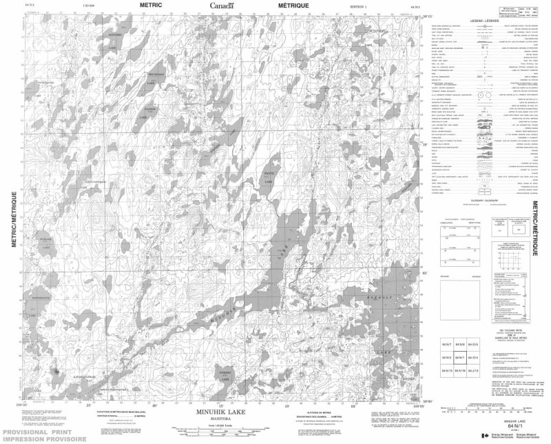 064N01 - MINUHIK LAKE - Topographic Map