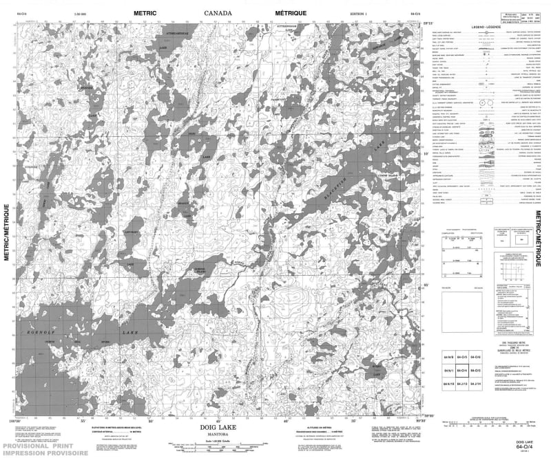064O04 - DOIG LAKE - Topographic Map