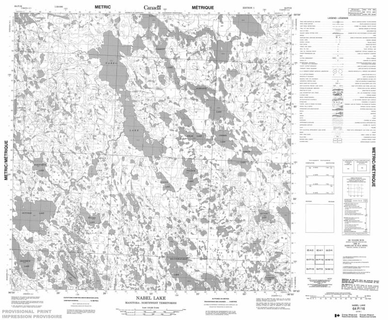 064P16 - NABEL LAKE - Topographic Map